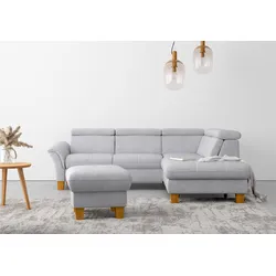 Ecksofa HOME AFFAIRE "Lindgren L-Form", silber, B:249cm H:84cm T:217cm, 100% Polyester, Sofas, wahlweise mit TV-Funktion, Stauraum und Kopfteilverstellung