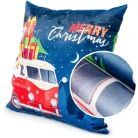 ANRO Kissenbezug Weihnachten Kissenhülle Dekokissen Kissen Weihnachtsmann Weihnachtsbaum Weihnachtskissen