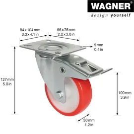 wagner® design yourself Transportgeräte-Lenkrolle RO 7800 rot