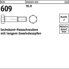 Hörger & Geßler Sechskantpassschraube DIN 609 langem Gewindezapfen M10x 60 10.9 25 Stück