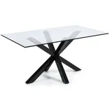 Kave Home Esstisch Arya 160 x 90 cm Glas Schwarz