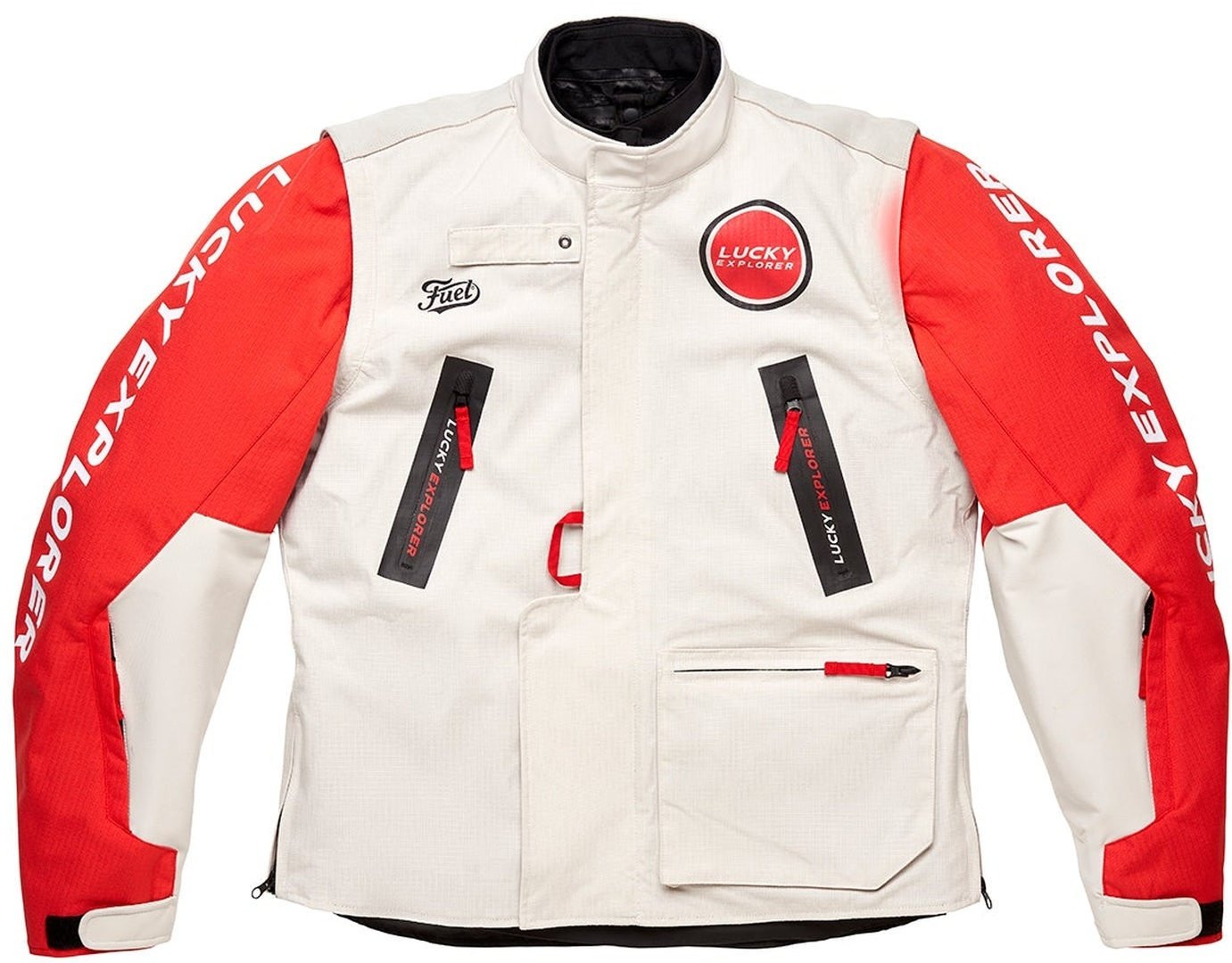 Fuel Endurage Lucky Explorer Motocross Jacke, weiss-rot, Größe L für Männer