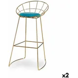 Gift Decor Hocker Gift Decor Blau Gold Polyester Eisen 51 x 94 x 52 cm [2 Stück]