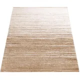 Paco Home Moderner Designer Teppich Kurzflor Flachflor Velours Farbverlauf In Creme Beige, cm