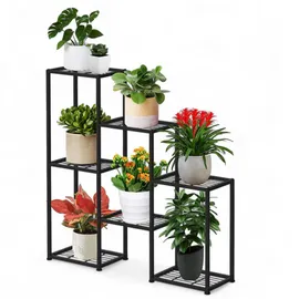 DanDiBo Ambiente Blumenregal 6 Ebenen 96578  Metall 60 x 30 cm Schwarz