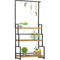 Outsunny Pflanzenregal Blumentreppe 80 x 36 x 174 cm Schwarz