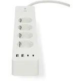 Nedis SmartLife Power Strip Wi-Fi Hybrid (CEE 7/7) / USB A - 3680 W 2.00 m - 0-55 °C - Android/IOS - Weiss