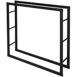ML-Design Kaminholzregal Metall 100 x 100 x 25 cm Schwarz