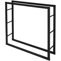 ML-Design Kaminholzregal Metall 100 x 100 x 25 cm Schwarz