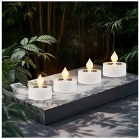 Spetebo Solar LED Teelicht 5cm mit Flammen Effekt warm