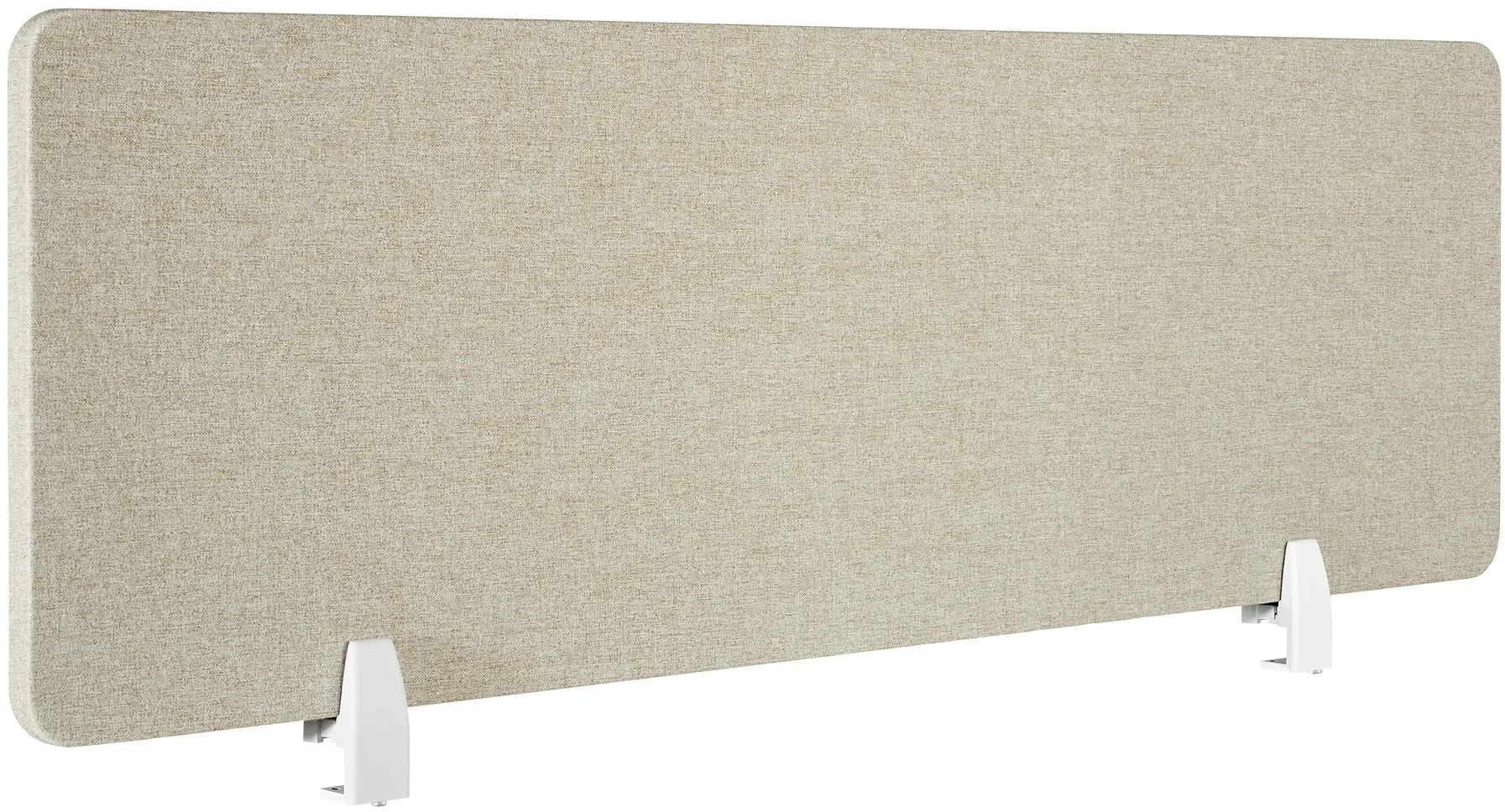 tectake Schreibtisch Trennwand Noisy mit abgerundeten Ecken - 130 x 40 cm, beige