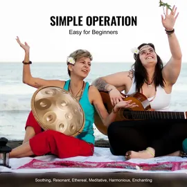 Vevor Handpan, 55 cm, 12 Noten, D-Moll-Handtrommel, Drum-Instrument mit Schlägeln, 440-Hz-Handpan-Ständer & Tragetasche, Heilende Klangtrommel aus Stahl, Schlaginstrumente für Erwachsene & Anfänger