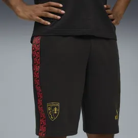 Puma Sporthose "RC Lens KING Sweat-Shorts Herren", Gr. XL, Normalgrößen, schwarz (schwarz matte gold beige), Obermaterial: 32% Polyester, 68% Baumwolle. Taschenfutter: 100% Baumwolle. Besatz: 100% Polyester, unifarben, regular fit, Hosen Sporthose
