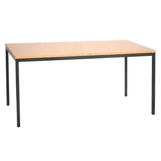 Gürkan Mehrzwecktisch buche rechteckig, Vierkantrohr schwarz, 160,0 x 80,0 x 75,0 cm