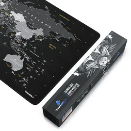 Titanwolf Gaming Mauspad XXL, glattes Stoffgewebe, Speed Mousepad 900 x 400mm große Fläche, Weltkarte deutsch