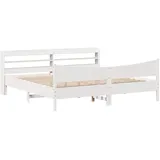 vidaXL Massivholzbett 180 x 200 cm Weiß