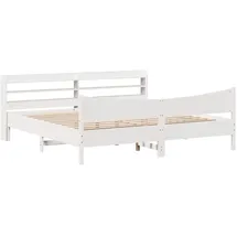 vidaXL Massivholzbett 180 x 200 cm Weiß