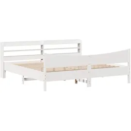 vidaXL Massivholzbett 180 x 200 cm Weiß