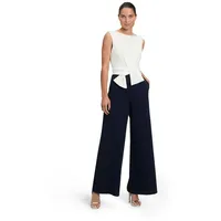 Vera Mont Jumpsuit mit weitem Bein Dunkelblau/Weiß,46