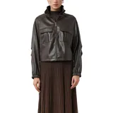 Comma, Jacke in Leder-Optik mit Stehkragen, Dunkelbraun, 38