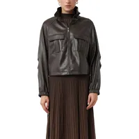 Comma, Comma Jacke in Glattleder-Optik mit aufgesetzten Taschen - 38