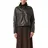 Comma, Jacke in Leder-Optik mit Stehkragen, Dunkelbraun, 38