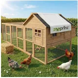 zooprinz Hühnerstall Happy Huhn XXL 300 x 121 x 152 cm braun