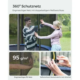 Songmics Trampolin 244 cm Schwarz-Blau