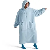 BEDSURE Hoodie Decke mit Ärmeln Kuschelpullover - Tragbare Decke zum Anziehen Erwachsene Hellblau, Warm Kuscheldecke mit Ärmeln 129x75cmweich Ärmeldecke als Geschenke für Frauen Freundin Mütter