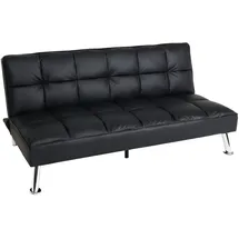 Mendler Sofa HWC-K21, Klappsofa Couch Schlafsofa, Nosagfederung Schlaffunktion Liegefläche 181x107cm ~ Kunstleder, schwarz