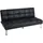 Mendler Sofa HWC-K21, Klappsofa Couch Schlafsofa, Nosagfederung Schlaffunktion Liegefläche 181x107cm ~ Kunstleder, schwarz
