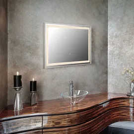 GLOBO Badspiegel Spiegel LED Touch-Steuerung Schminklicht Dimmer Badlampe 60x40 cm