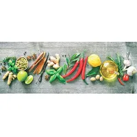 Euroart Glasbild 80 x 30 cm Herbs and spices Glas Bunt
