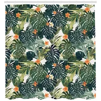 ABAKUHAUS Duschvorhang Hawaii 175 x 200 cm grün