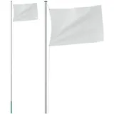 vidaXL Fahnenmast Teilbar Silbern 6,23 m Aluminium