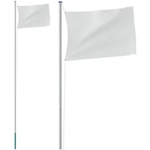 vidaXL Fahnenmast Teilbar Silbern 6,23 m Aluminium