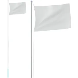 vidaXL Fahnenmast Teilbar Silbern 6,23 m Aluminium