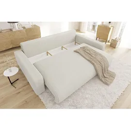 s-style möbel Emma & Sofa mit Schlaffunktion und Bettkasten in Cord-Stoff schöner Sitzkomfort