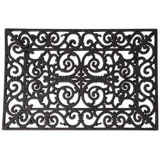 Esschert Design RB03 Türmatte, Rechteckig L, Gummi, schwarz, 70 x 44.5x 1.3 cm