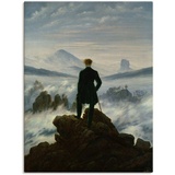 Artland Wandbild »Der Wanderer über dem Nebelmeer. Um 1818«, Mann, (1 St.), als Leinwandbild, Poster in verschied. Größen, blau