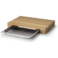 Continenta Eiche Schneidebrett mit Schublade 48 x 32,5 cm Beige