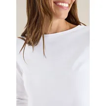 Cecil Damen Basic U-Boot Shirt Weiß L
