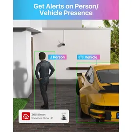 ZOSI 4MP WLAN Überwachungskamera Set Außen Weiß