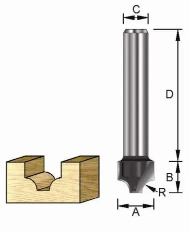 ENT Viertelstabfräser HW für individuelle Kanten- und Oberflächenbearbeitung 4 mm | 19 mm | 8 mm