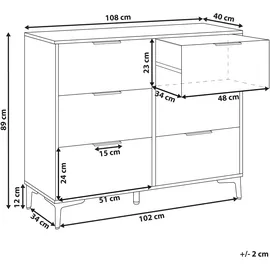Beliani Kommode Beige 6 Schubladen Walcott