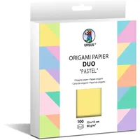 Ursus Origami Papier Duo Pastell 100 Blatt 80 g/m2 15 x 15 cm