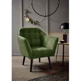 ed exciting design "Max", grün (oliv), B:84cm H:87cm T:70cm, 100% Polyester, Sessel, Sessel