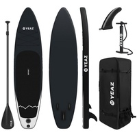 YEAZ Inflatable SUP-Board NALU - EXOTRACE - SET sup board und kit, Inflatable SUP Board, (Set), inkl. Zubehör wie Paddel, Handpumpe und Rucksack schwarz
