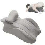 Ergonomisches Bauchkissen, Erwachsenenkeilkissen für Paare, diskretes Keilkissen für Paare, Bettkopfpolster für Stress zur Unterstützung der Intimität (Grau)