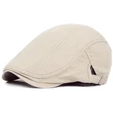 Bluelans® Trendige Vintage Gatsby Flatcap Schiebermütze Cabbie Ivy Flat Cap Golfermütze (Beige) - Einheitsgröße